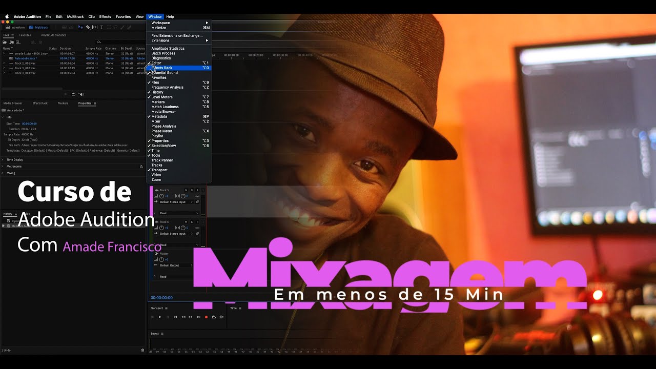 Mixagem profissional no Abdobe Audition em menos de 15 min.