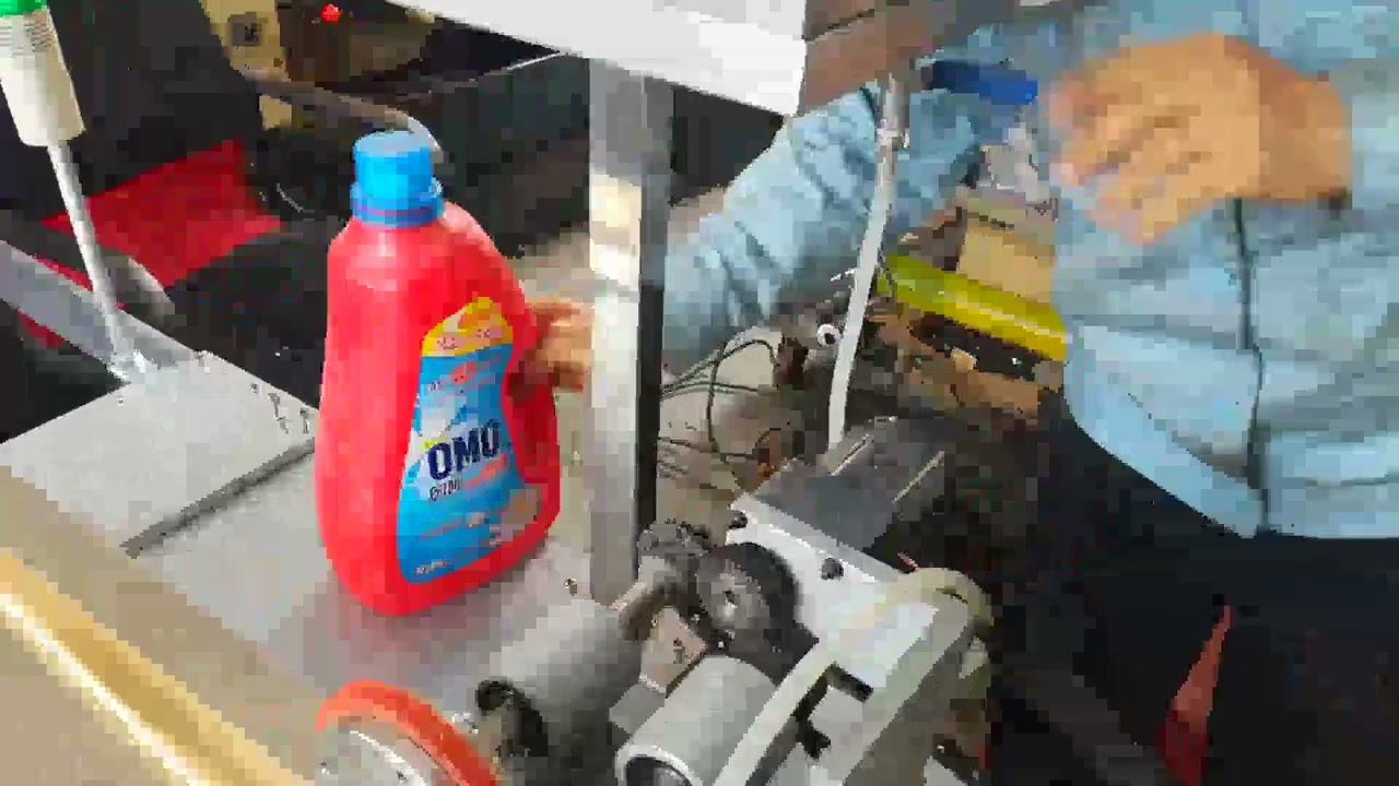 Oblique paper stick machine operate step 3 - add glue and adjustment