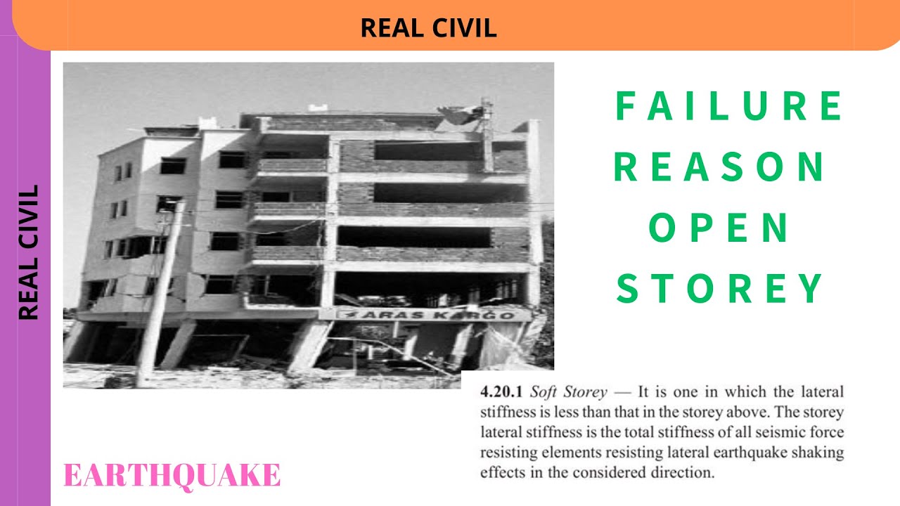 Open ground storey failure | vulnerability of softstorey in earthquake | weak storey | storey drift
