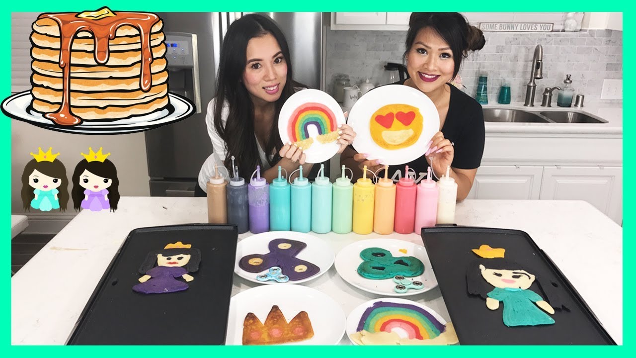 PANCAKE ART CHALLENGE! Learn How To Make Fidget Spinner & Emoji