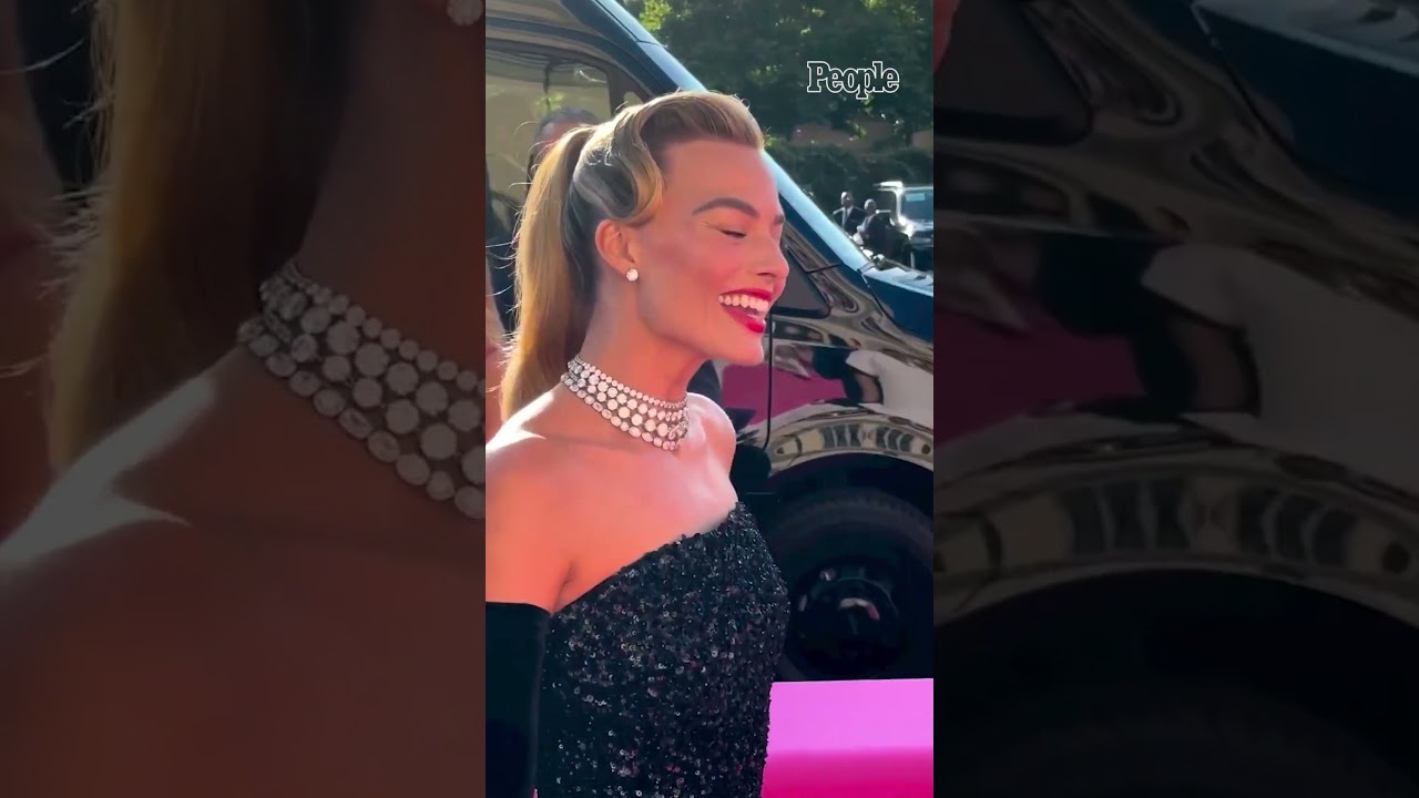 Margot Robbie Shines in Black at the 'Barbie' Premiere #Shorts