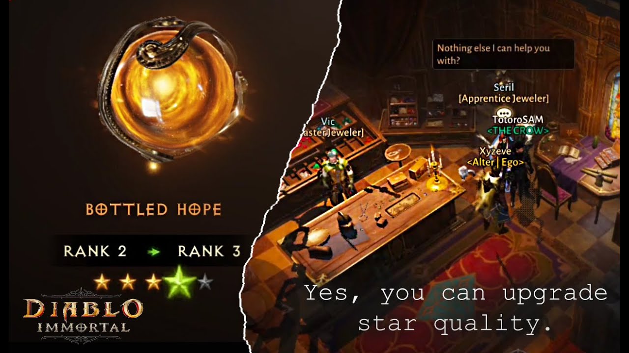 How to Upgrade the Star Quality of 5-Star Gems (Rank My Bottled Hope to 4) | Diablo Immortal