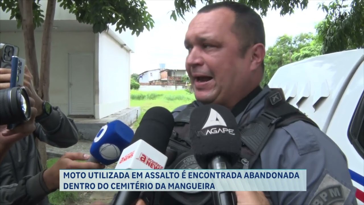 MOTO UTILIZADA EM ASSALTO É ENCONTRADA ABANDONADA DENTRO DO CEMITÉRIO DA MANGUEIRA