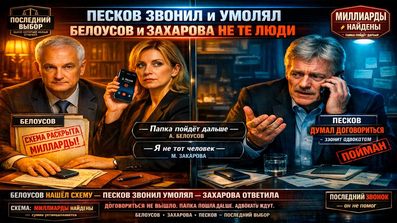 ПЕСКОВ ПРОСИЛ МОЛЧАТЬ. Белоусов сказал НЕТ — Захарова положила трубку. МИЛЛИАРДЫ не спрятать