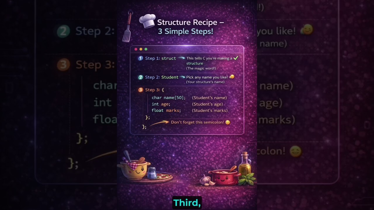 Structures in C Programming | Simple Explanation with Example #shorts #shortvideo #viral #viralvideo