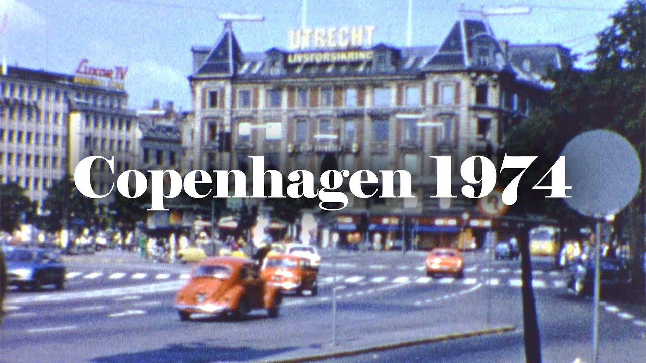 Copenhagen, Denmark 1974 archival footage (silent 8mm film)