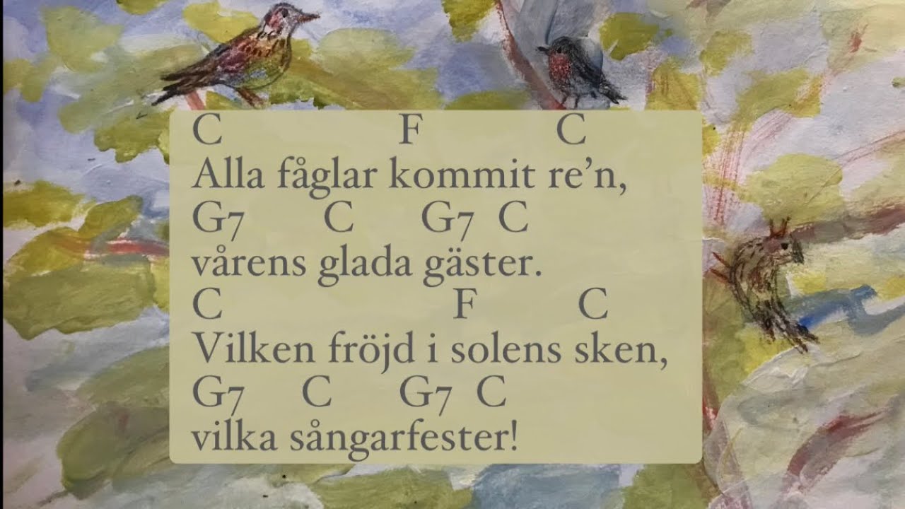 Vårsånger barn: Alla fåglar kommit re’n (med text och ackord) | Traditionell tysk folkmelodi