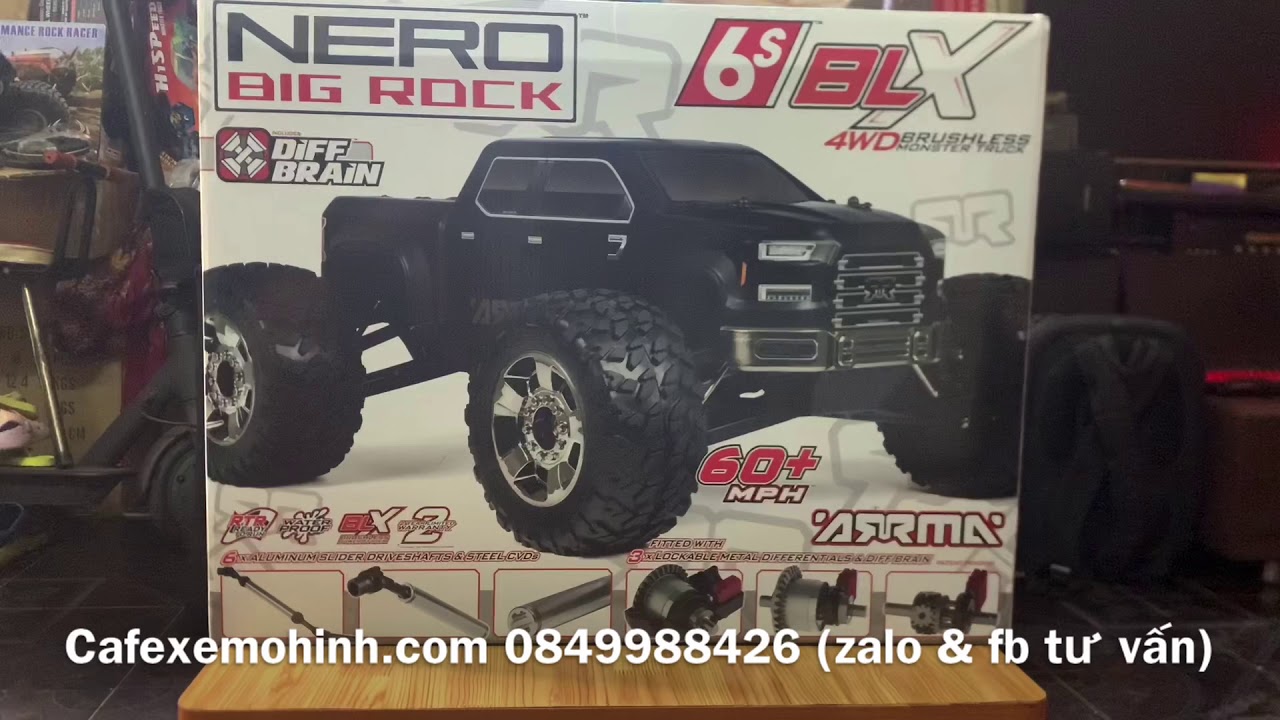 Đập hộp xe điều khiển khủng Arrma Big Rock size siêu to USA 100km/h