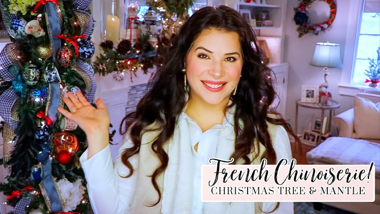 GRANDMILLENNIAL & CHINOISERIE CHRISTMAS TREE & MANTEL!