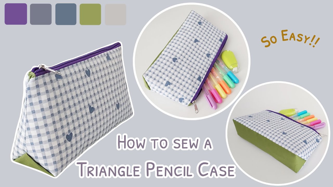 How to make  a pencil case with triangle corner | diy triangle pencil case | pencil pouch easy