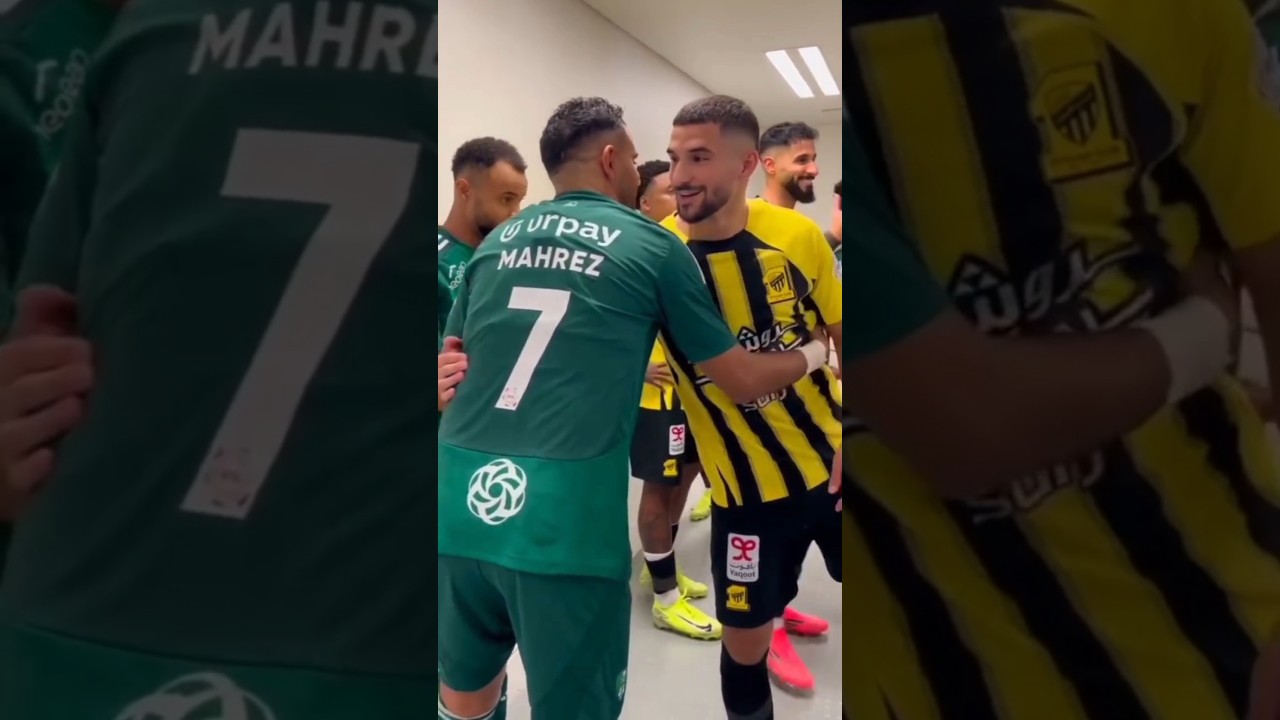 🇩🇿 Riyad Mahrez et Houssem Aouar lors du match entre Al Ittihad et Al Ahli. #football #shorts