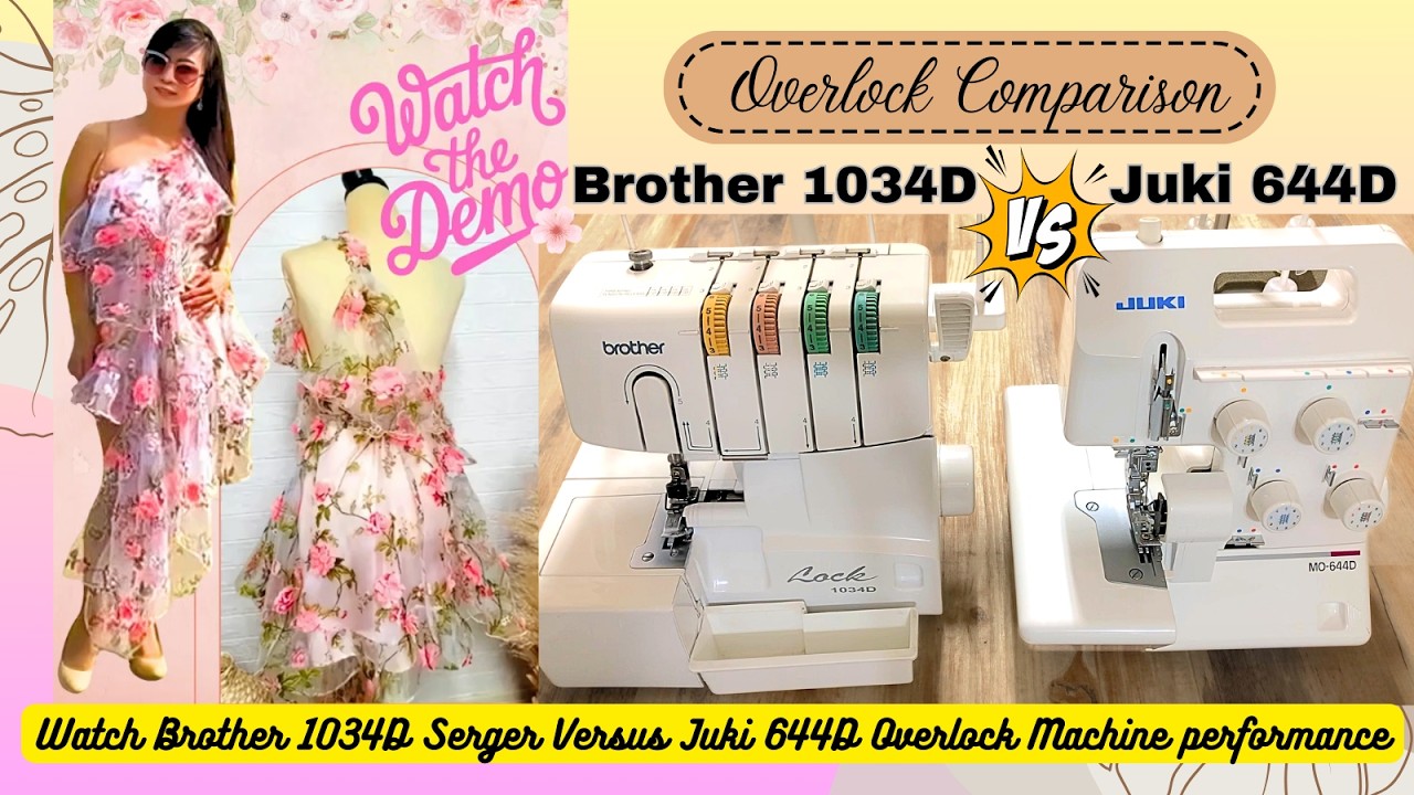 Сравните производительность оверлока Brother 1034D и Juki 644D #оверлок #оверлок