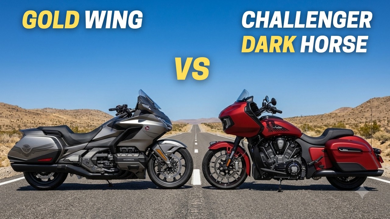 2026 Honda Gold Wing (Bagger) против 2026 Indian Challenger Dark Horse (112 Powerplus)