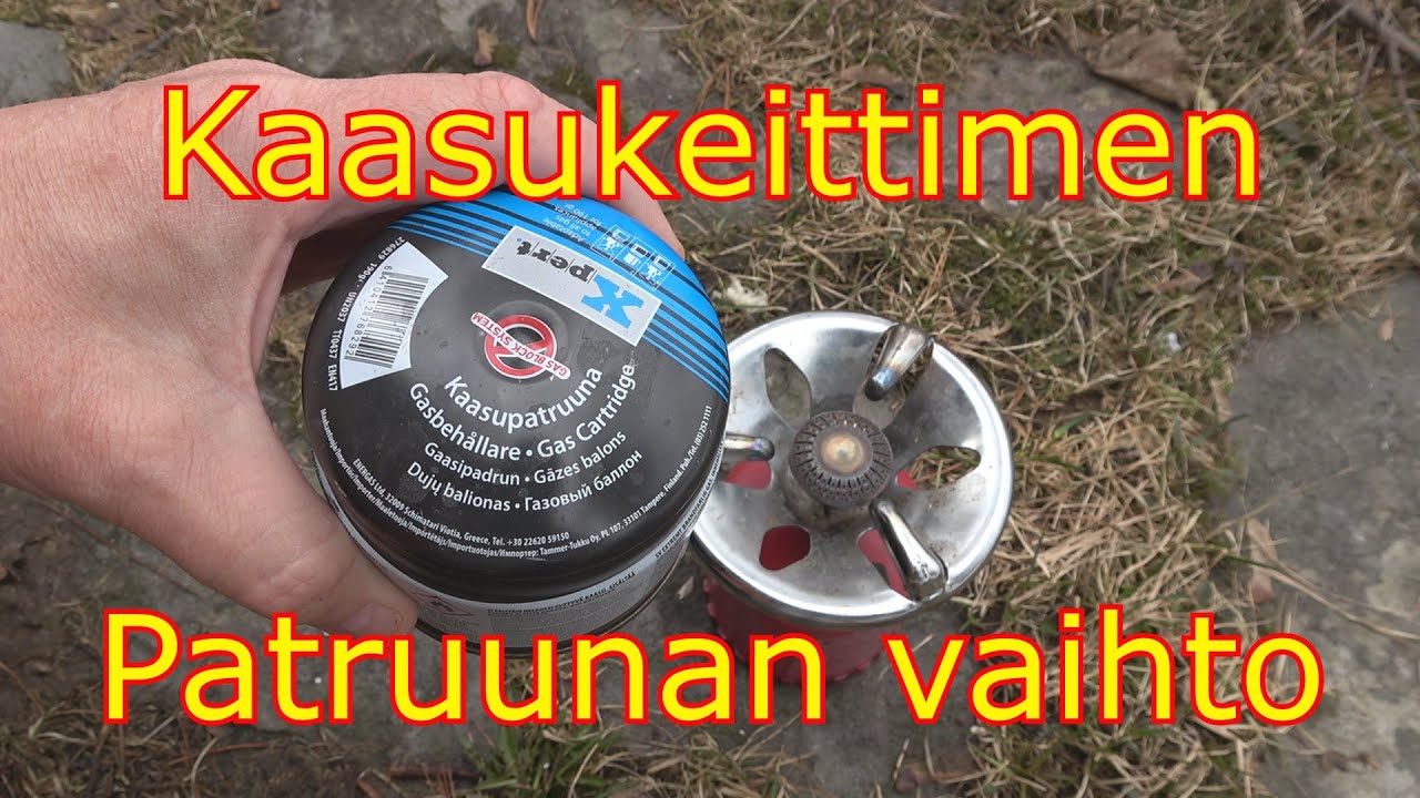 Retkikeittimeen vaihdetaan uusi kaasupatruuna