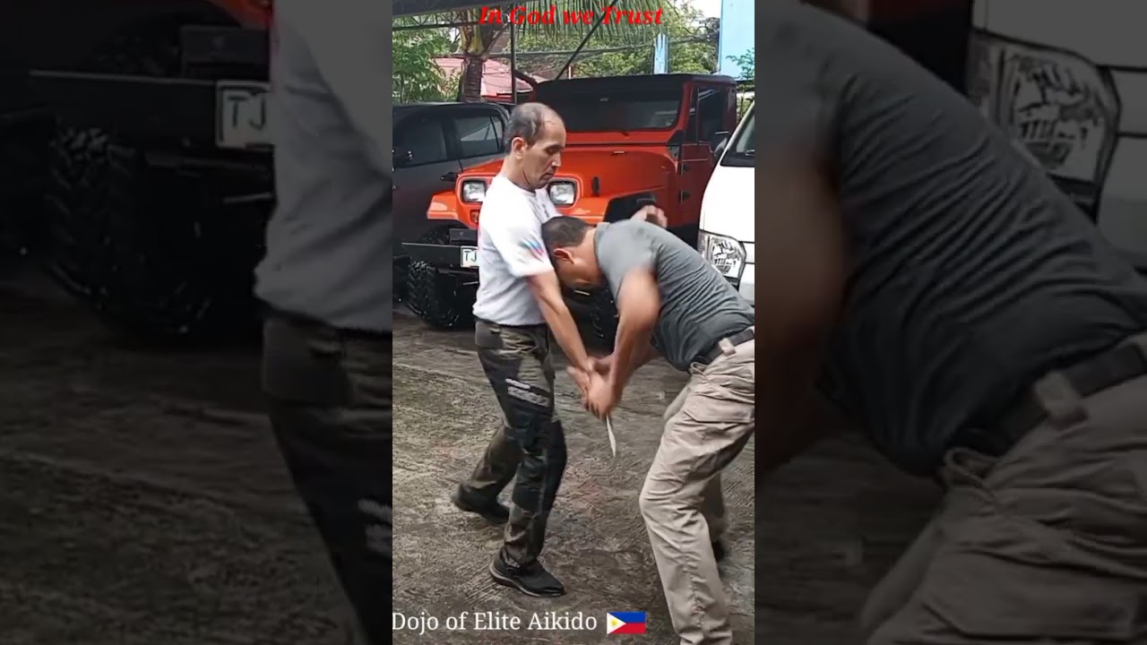 Aikido - Knife Hostage rear disarming #Aikido #selfdefense #shorts