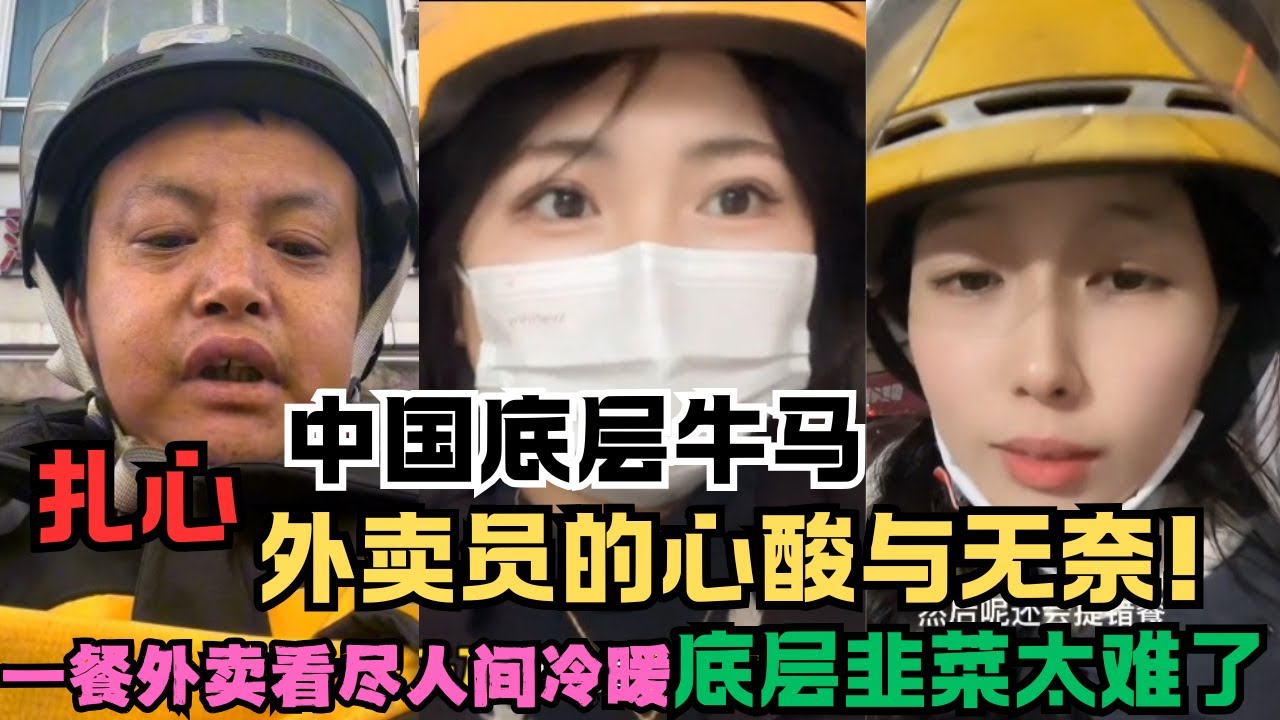 扎心！中国底层牛马外卖员的心酸与无奈！985毕业生送外卖月入3890块！女孩晚上送外面堪比恐怖片！京东外卖被吐槽作秀！一餐外卖看尽人间冷暖，底层韭菜太难了！
