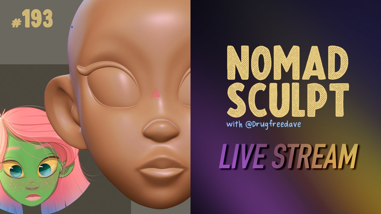 #193 -  Character Design in Nomad Sculpt (Green Girl face 2)