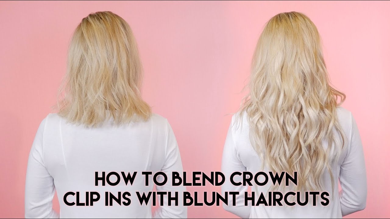 How To Blend Crown Clip Ins with Blunt Haircuts | Hidden Crown