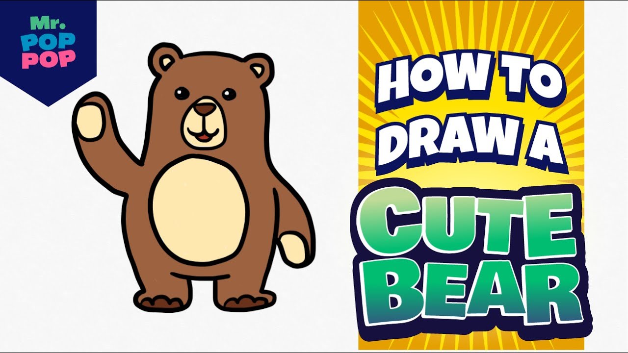 How to Draw a Simple Cute Bear! ✏️🐻- Easy Drawing for Kids!
