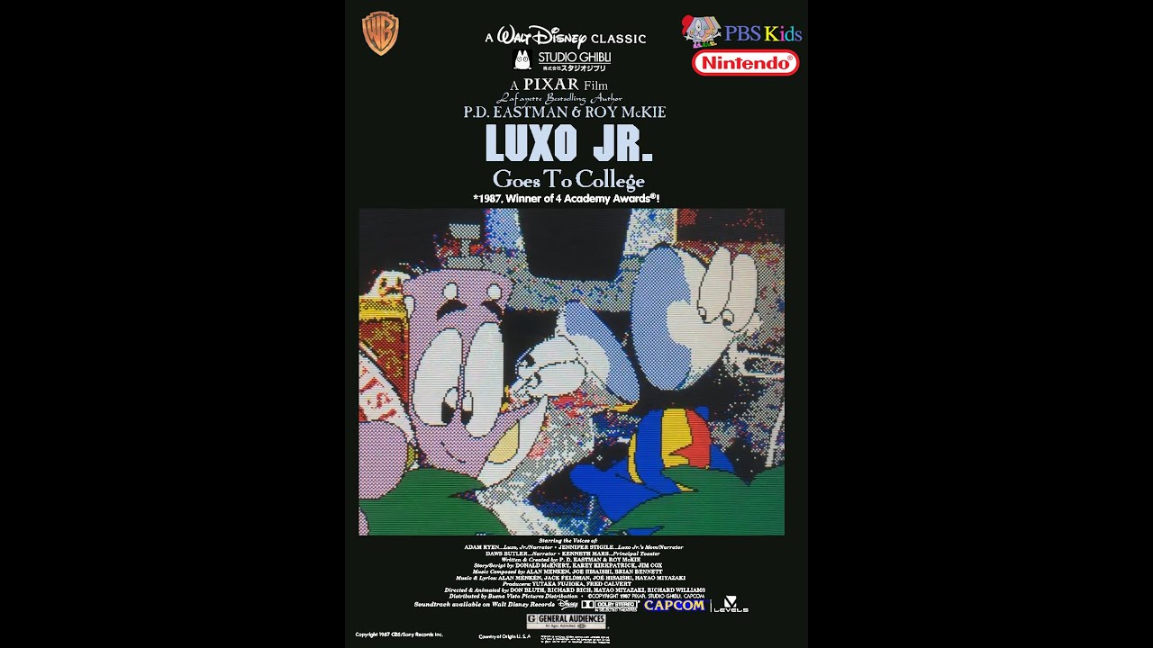 Luxo Jr. Goes to College 1987 (Animation by Sullivan Bluth Studios, Studio Ghibli, Pixar)