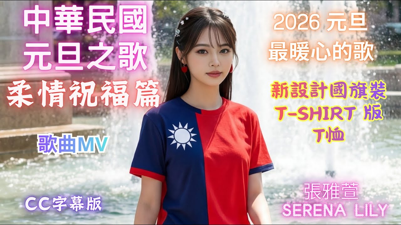 2026 元旦最暖心的歌！《中華民國元旦之歌》柔情祝福篇 MV_張雅萱 Serena Lily_送給您的第一份新年祝福_新設計國旗裝T-shirt版