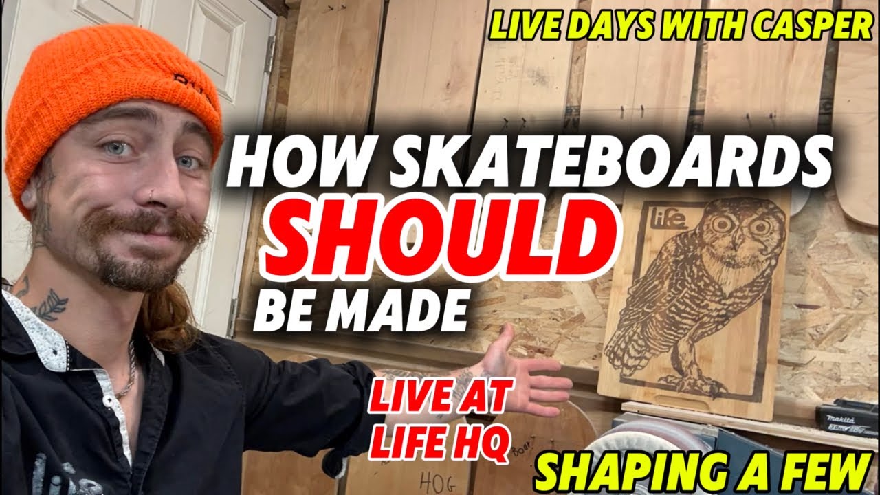 How skateboards SHOULD be made: live satisfying shaping and sanding at life skateboards hq #live