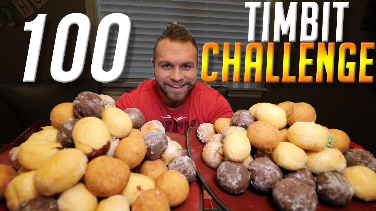 100 Timbits Challenge | Tim Hortons | Epic Cheat Meal | Man Vs Food