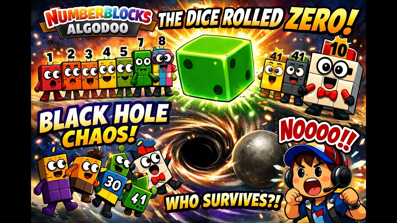 numberblocks algodoo: episode 1 season 1 the dice and the black hole