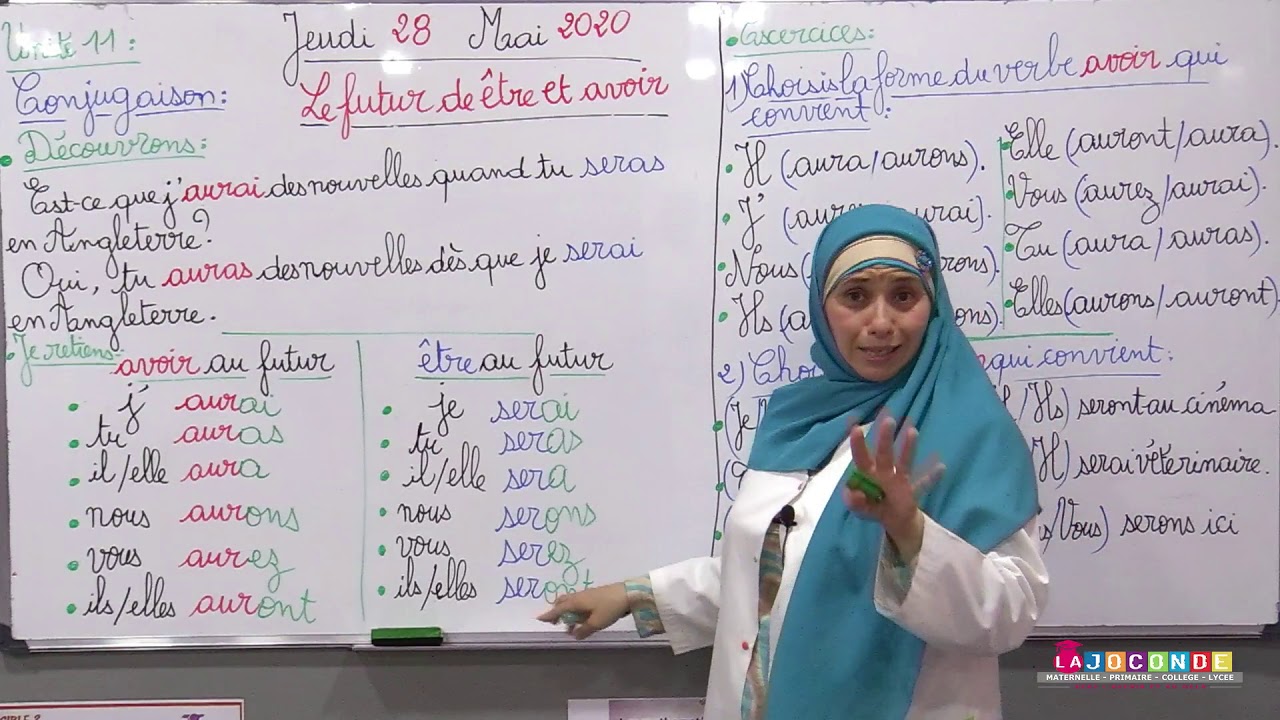 2 AEP  - conjugaison  - futur des verbes être et avoir MAJUSCULE SCHOOL ACADEMY