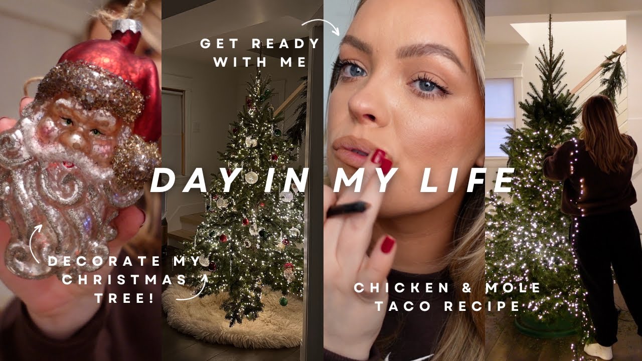 VLOG: GRWM, Decorate My Christmas Tree with Me, Taco Recipe & Podcast Behind the Scenes! #vlogmas