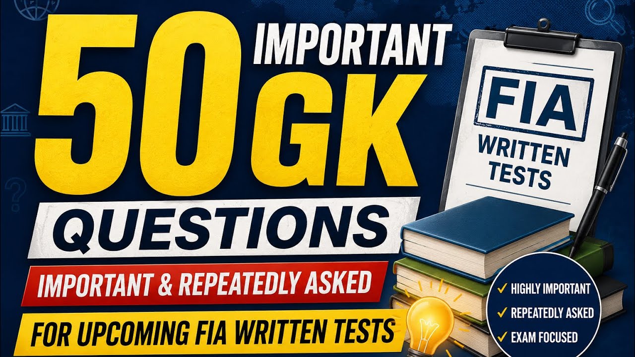 SI & ASI FIA 50 important frequently asked GK questions 