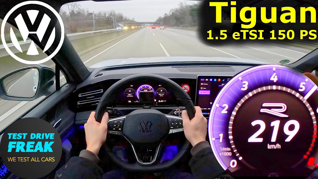 2024 VW Tiguan 1.5 eTSI R-Line (150 PS) 🔥 Top Speed Autobahn POV + Fuel Consumption Test