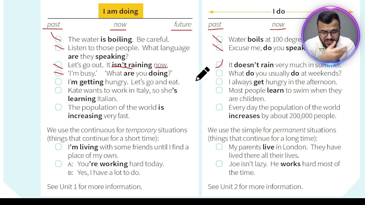 وانەی سێیەم: ڕانەبردووی سادە و ڕانەبردووی بەردەوام  Unit 3: Present Simple and  Present Continuous 1