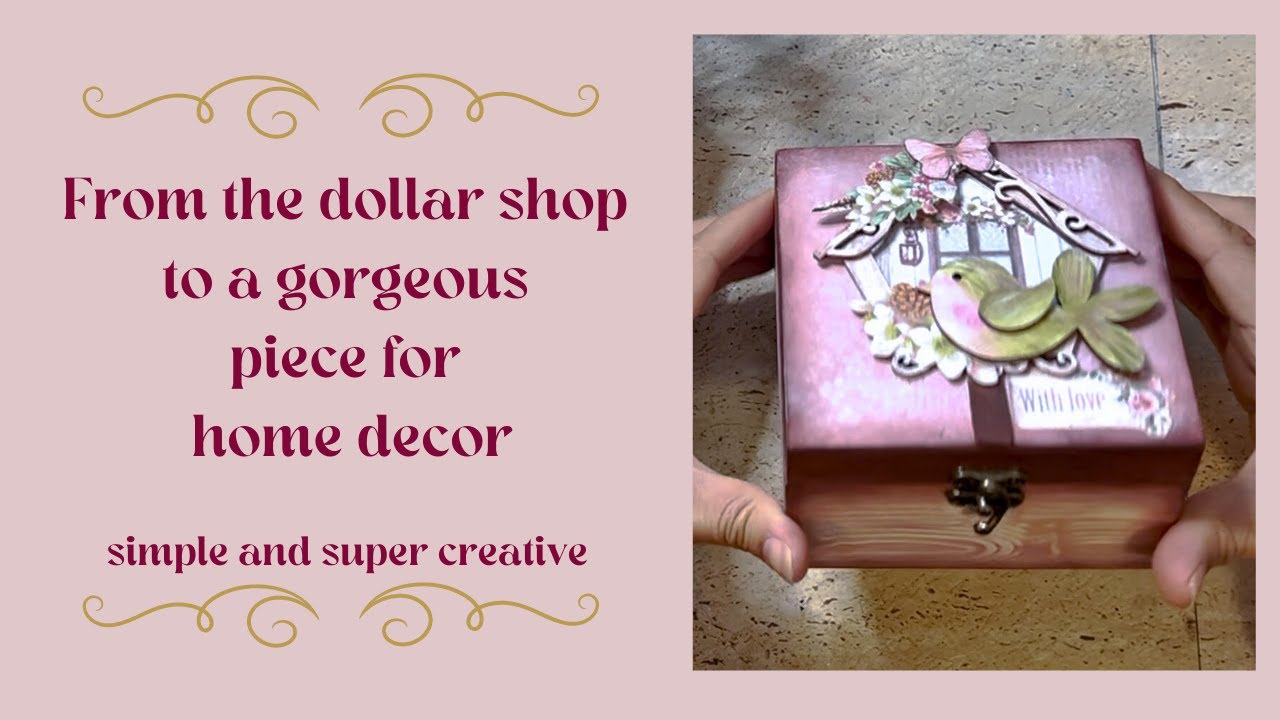 Dollar Store Wooden Box Turned into a Gorgeous Piece for Home Decor | DIY Tutorial