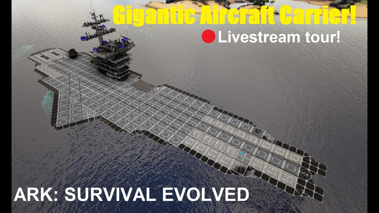 SuperDooM Live Stream - Ark:SE - Modded Aircraft Carrier Tour!