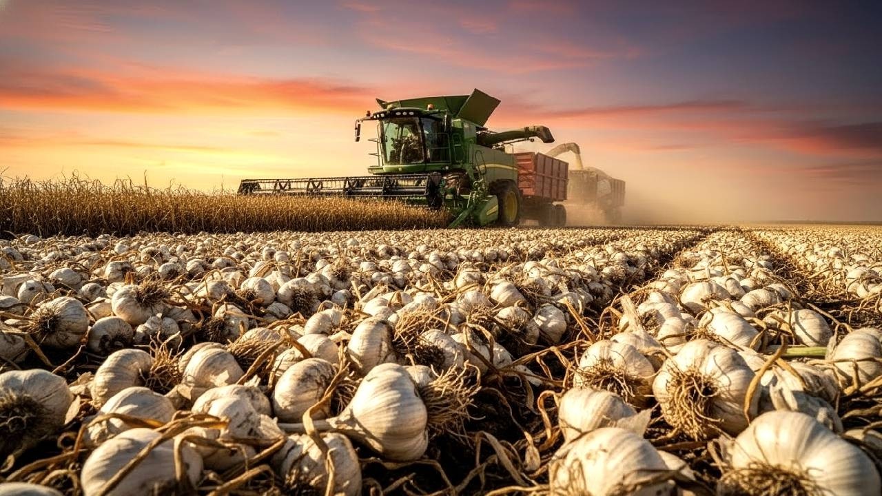 Cómo se Cosecha y Procesa el Ajo a Escala de Millones de Toneladas