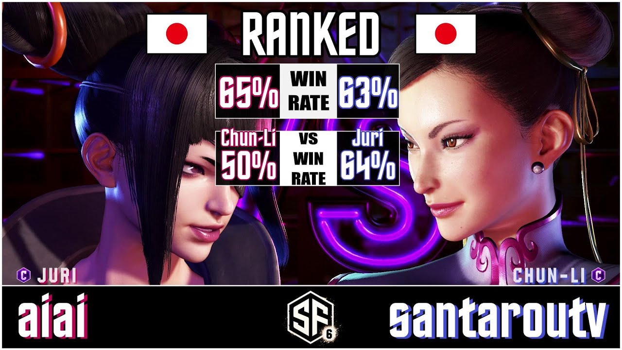 SF6 - aiai (Juri) vs santaroutv (Chun-Li) in Street Fighter 6