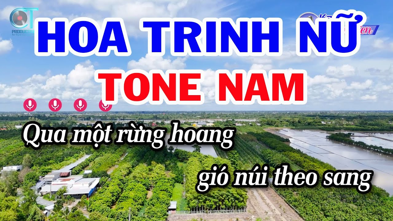 Karaoke Hoa Trinh Nữ Tone Nam ( E ) Nhạc Sống Beat Mới Dễ Hát | Đồng Sen