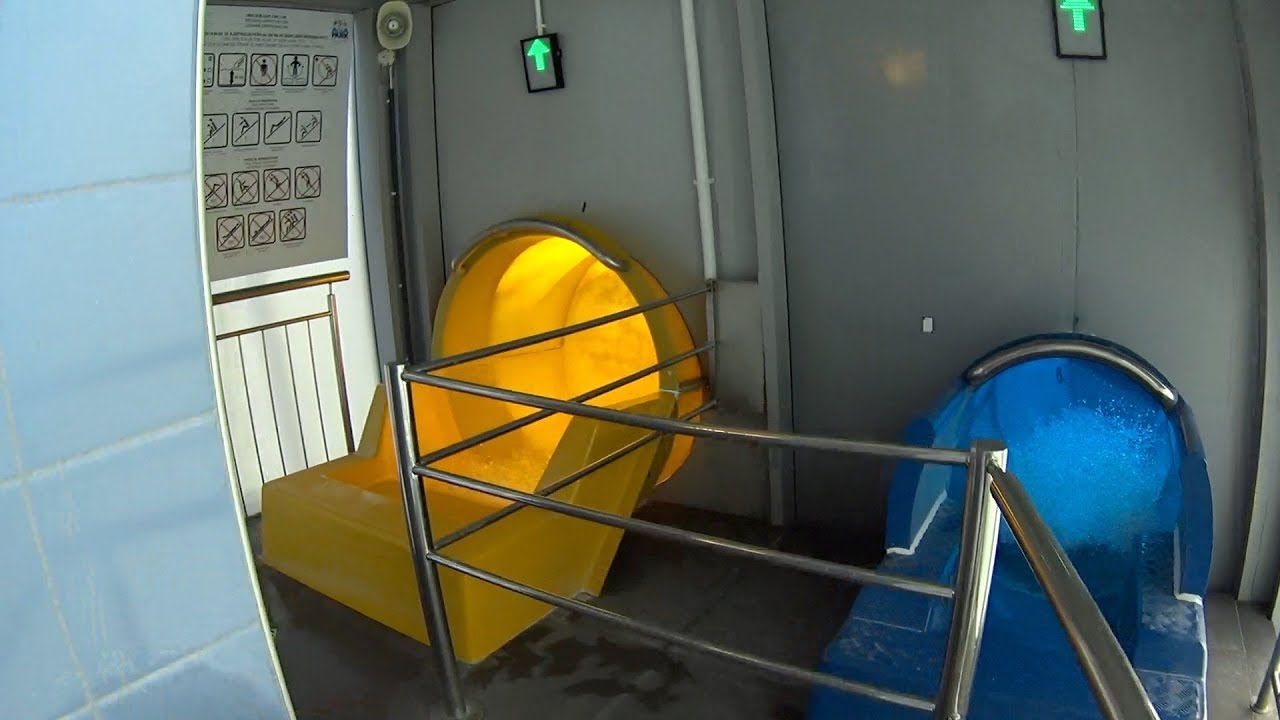 Tube Yellow Slide at Aquapark Sopot