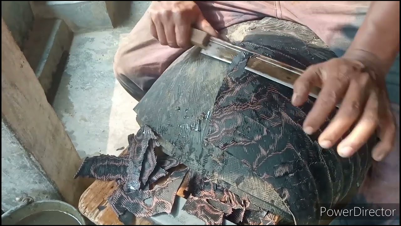 old tyre getis cutting