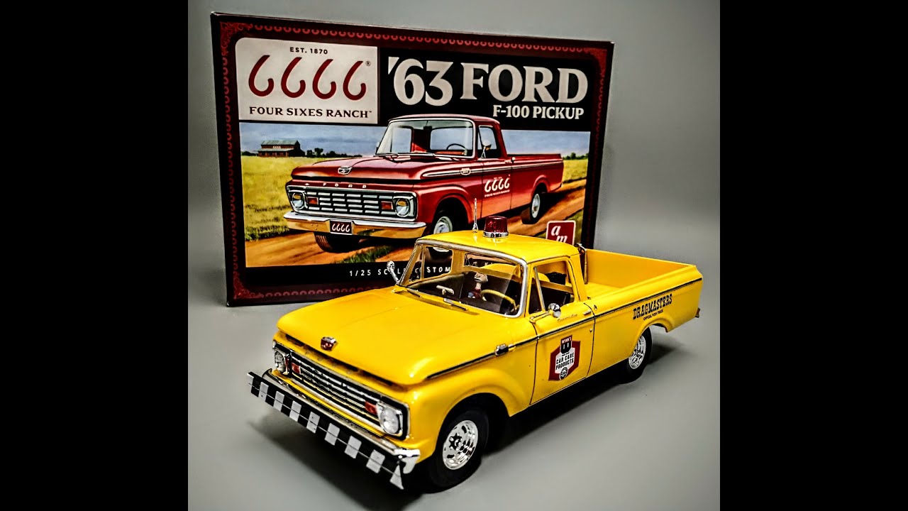 1963 Ford F100 V8 Custom Push Truck 1/25 Scale Model Kit Build How To Assemble Paint Decal Interior