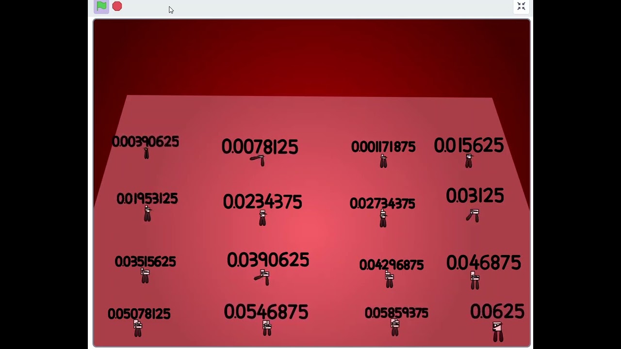 Numberblocks band 256ths up to 0.0625