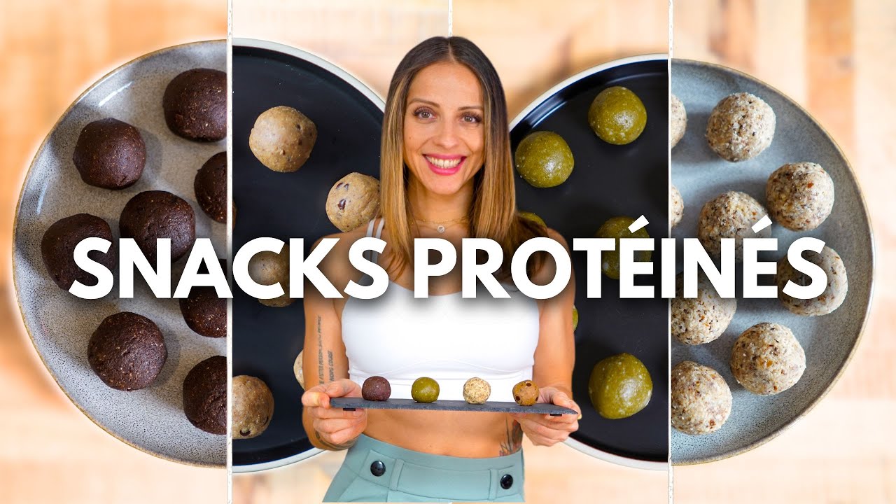 4 recettes de SNACKS PROTÉINÉS sains et gourmands (parfaits pour les goûters à emporter)
