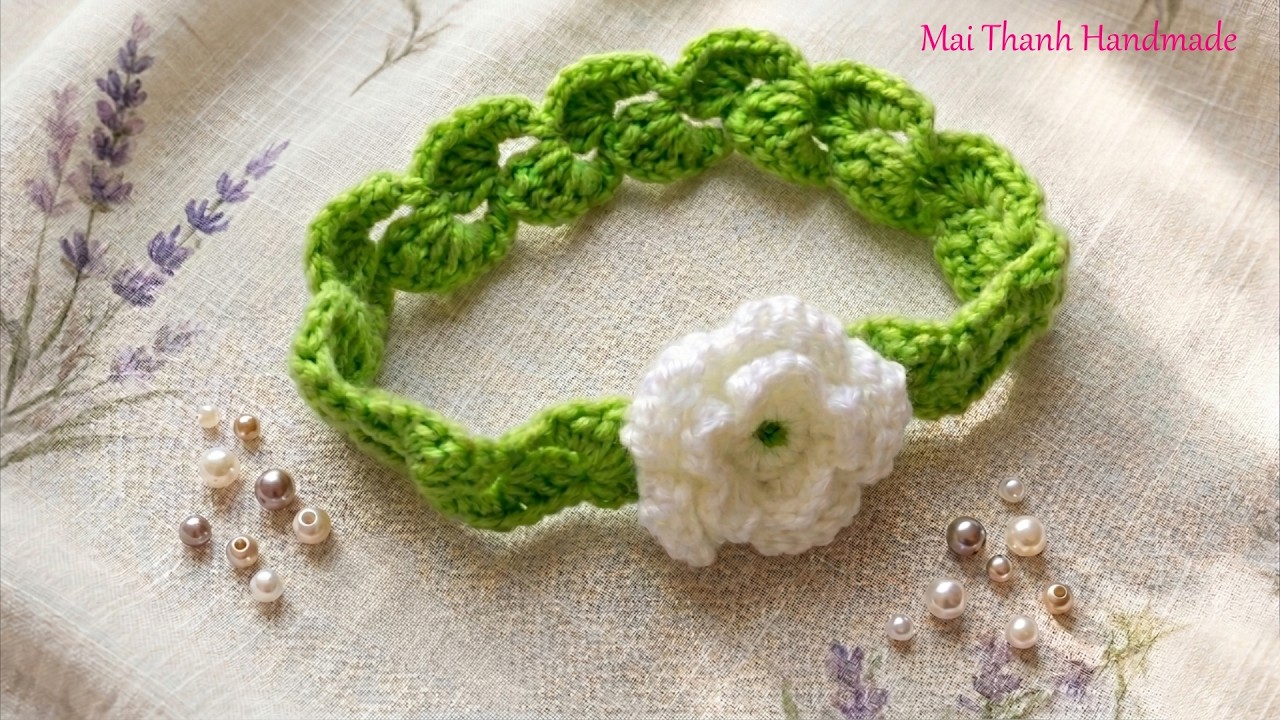 How to Crochet 3D headband I Hướng dẫn cách móc dây cài tóc 3D