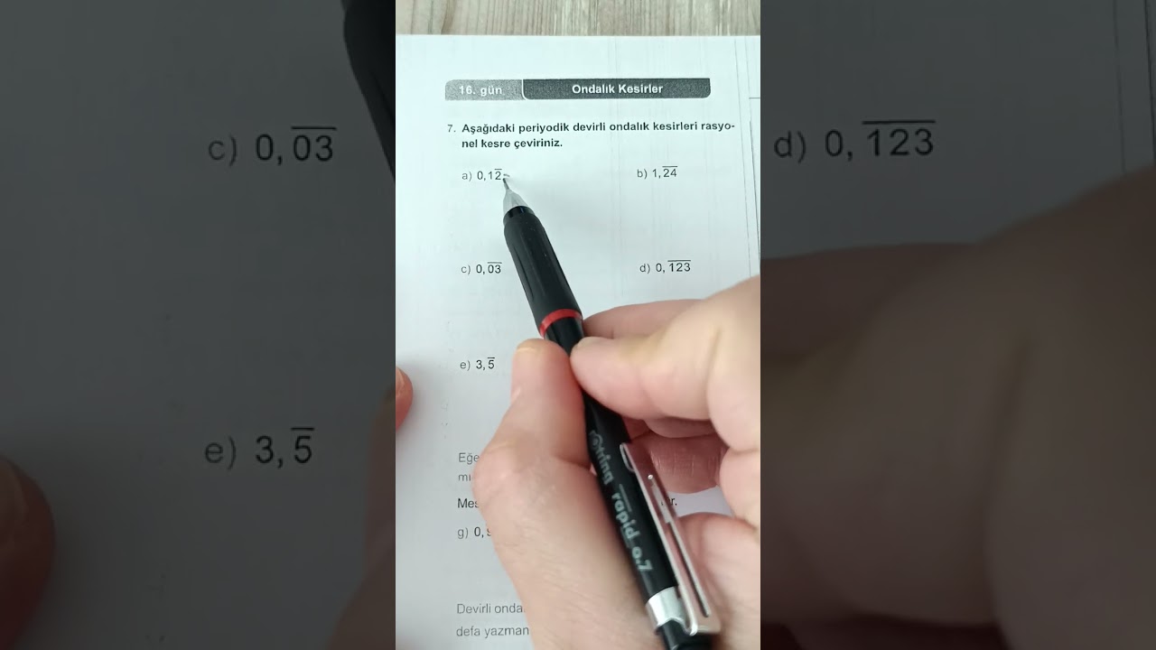 Antrenmanlarla matematik 1 16.Gün 1.Antrenman