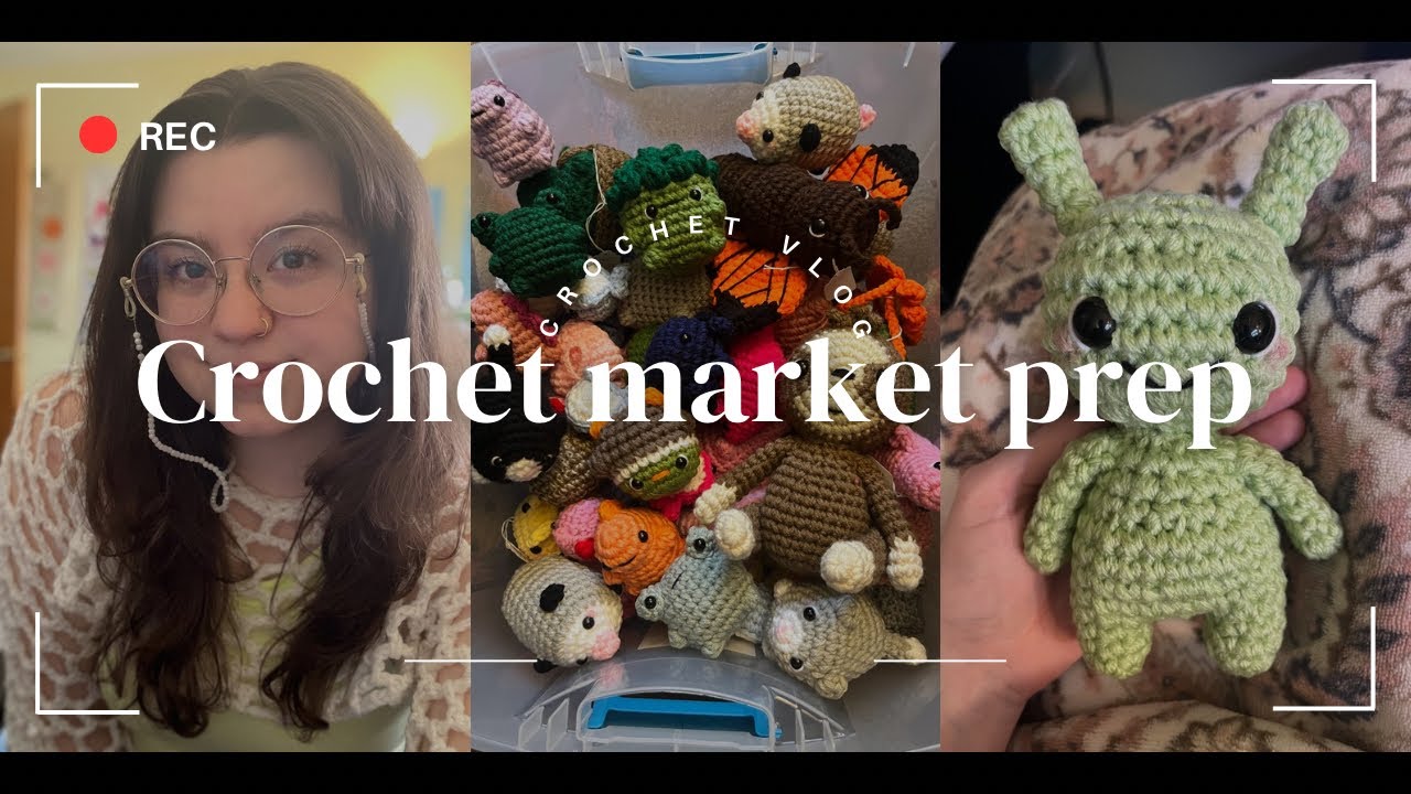 Crochet market prep, two weeks of crochet, how much can I make? 🧶