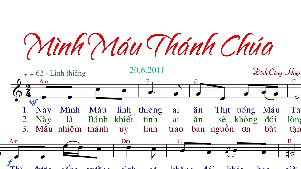 Mình Máu Thánh Chúa (tập hát) - Đinh Công Huỳnh - Anna Sao Mai