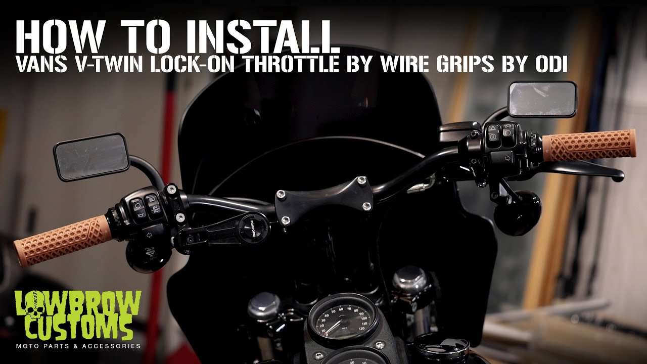Как установить дроссельную заслонку Vans V-Twin Lock-On от Wire Grips (ODI) на мотоцикл Harley-Da...