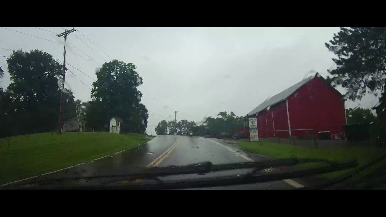 Driving on Ohio Route 515 and US 62 in Holmes County in the rain