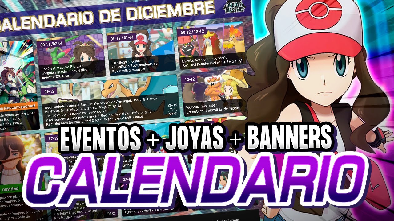 💥 &iexcl;CALENDARIO de DICIEMBRE! 💎 &iexcl;Eventos, Joyas, Compis y m&aacute;s! - Pok&eacute;mon Masters EX